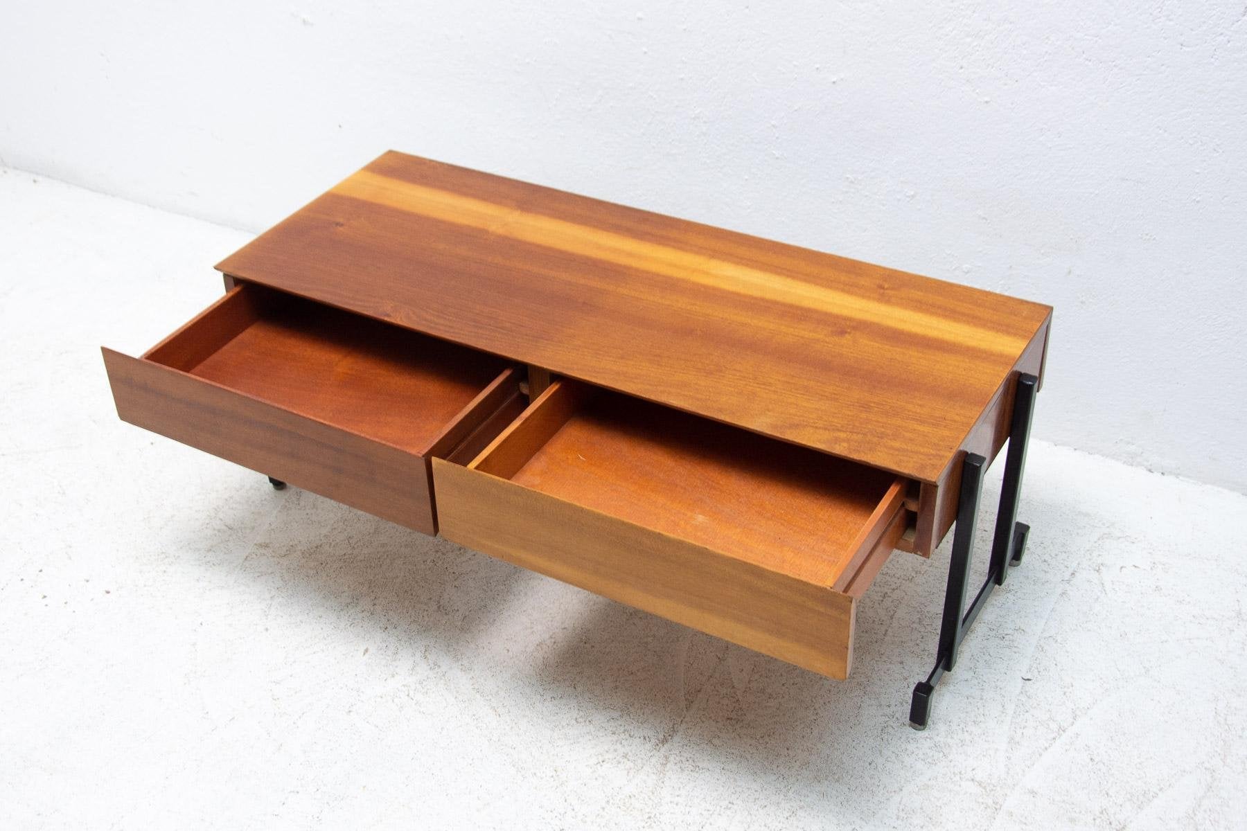 Mahogany Side or TV Table, Czechoslovakia, 1970s