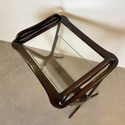 Mahogany Side Table & Magazine Holder, 1950s-DX-1736998