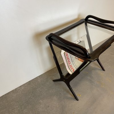 Mahogany Side Table & Magazine Holder, 1950s-DX-1736998