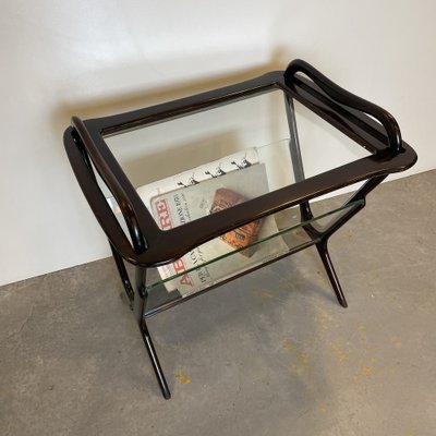 Mahogany Side Table & Magazine Holder, 1950s-DX-1736998