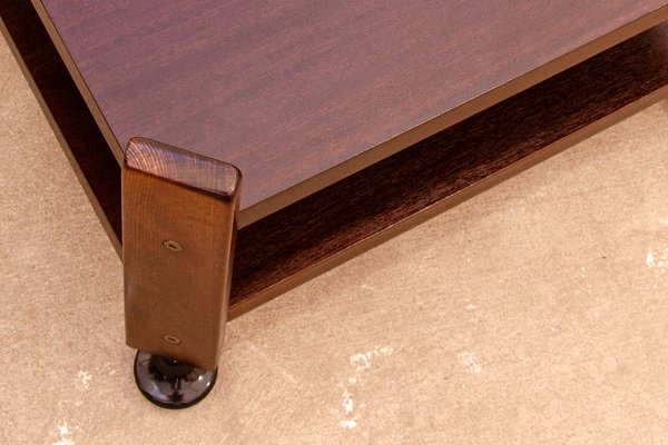 Mahogany Side Table on Wheels, 1980s-HXT-1721083