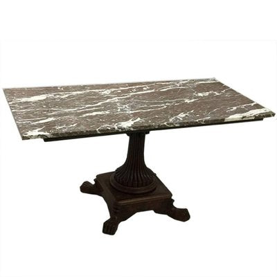 Mahogany Table with Marble Top-UCH-1224830