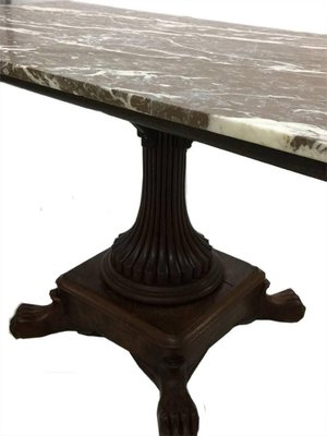 Mahogany Table with Marble Top-UCH-1224830