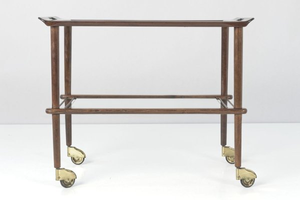 Mahogany Tea Trolley by Cesare Lacca for Cassina, 1950s-LOB-809042