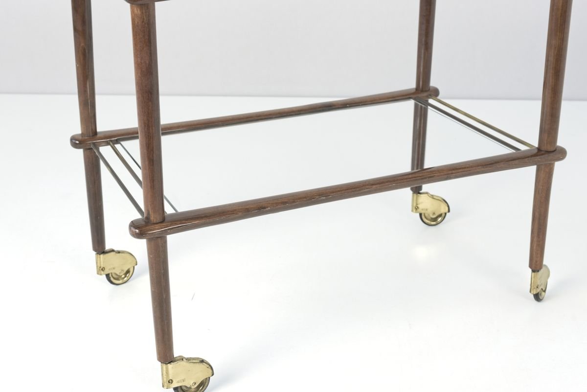 Mahogany Tea Trolley by Cesare Lacca for Cassina, 1950s