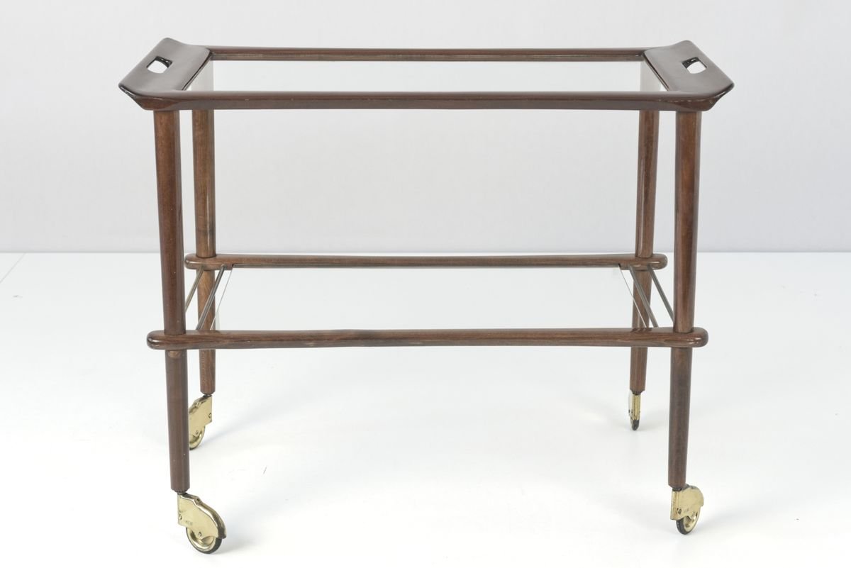 Mahogany Tea Trolley by Cesare Lacca for Cassina, 1950s