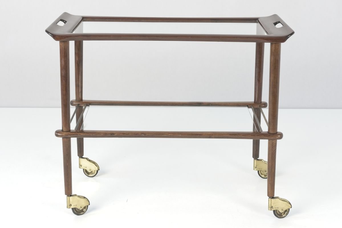 Mahogany Tea Trolley by Cesare Lacca for Cassina, 1950s