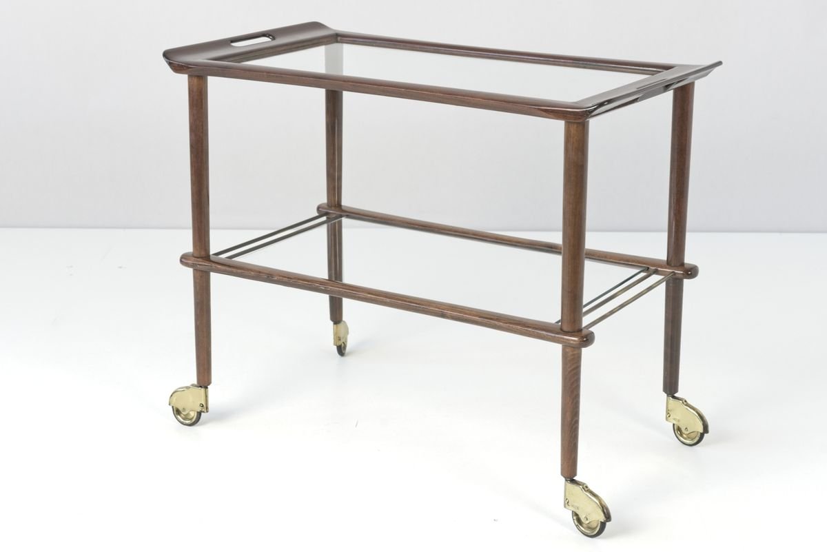 Mahogany Tea Trolley by Cesare Lacca for Cassina, 1950s-LOB-809042