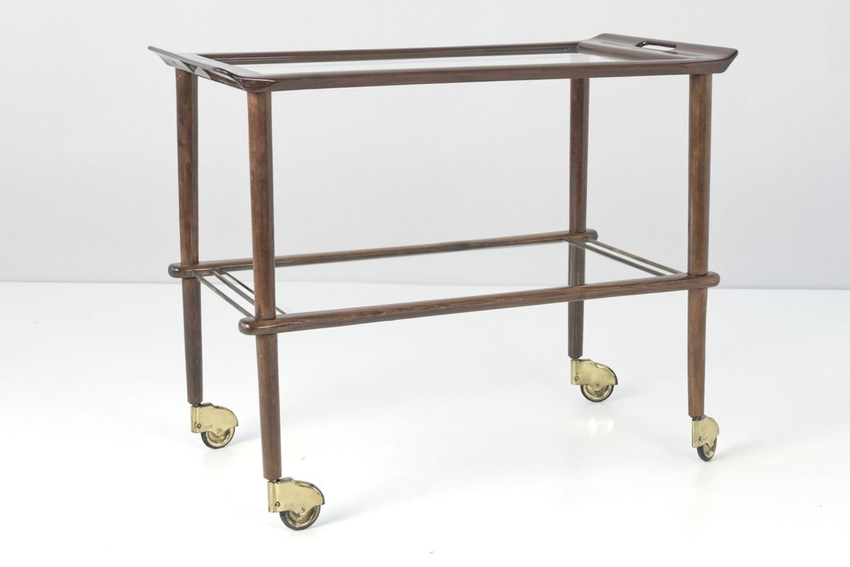 Mahogany Tea Trolley by Cesare Lacca for Cassina, 1950s