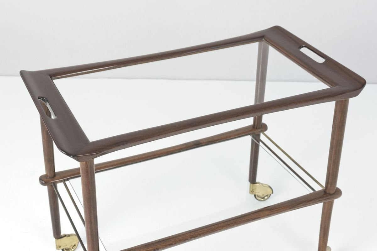 Mahogany Tea Trolley by Cesare Lacca for Cassina, 1950s