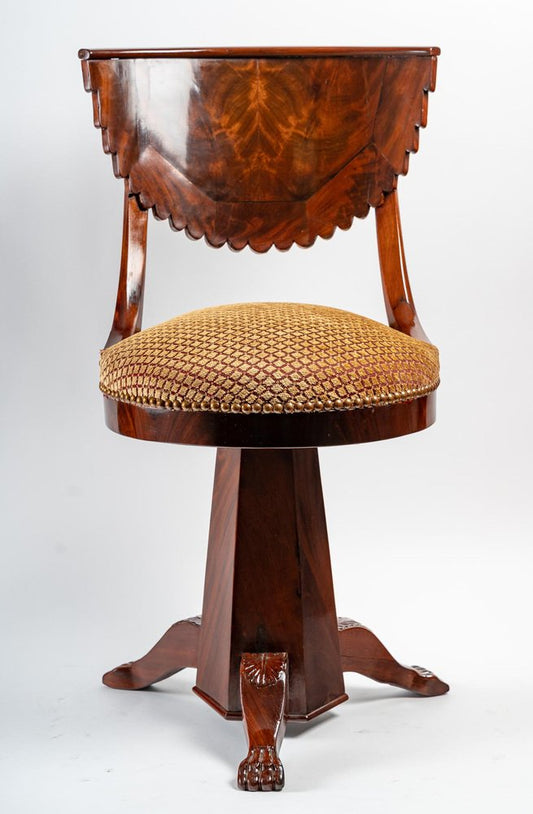 Mahogany Veneer Chair, 19th-Century