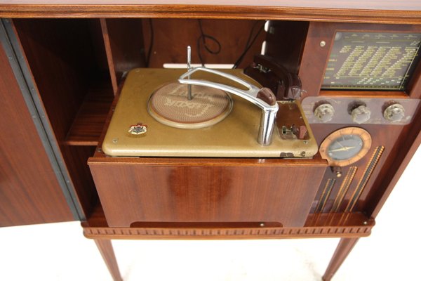 Mahogany Vinyl Radio Cabinet Luxor Radio Aktiebolag, Sweden, 1950s-GEK-2022920