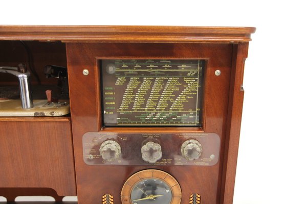 Mahogany Vinyl Radio Cabinet Luxor Radio Aktiebolag, Sweden, 1950s-GEK-2022920