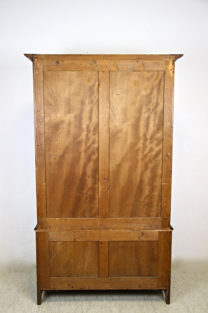 Mahogany Vitrine Cabinet with Faceted Glass, Austria, 1910s