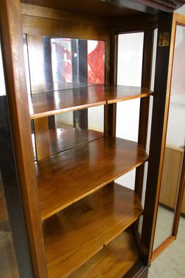 Mahogany Vitrine Cabinet with Faceted Glass, Austria, 1910s