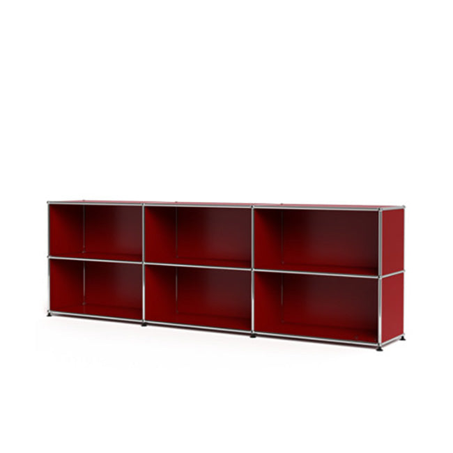 3x2 Modular Metal Sideboard with 0 door [W(750+750+750)XD350XH(350+350)] by Usm #USM Ruby Red