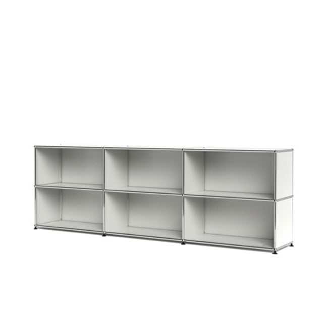 3x2 Modular Metal Sideboard with 0 door [W(750+750+750)XD350XH(350+350)] by Usm #Pure White [RAL 9010]