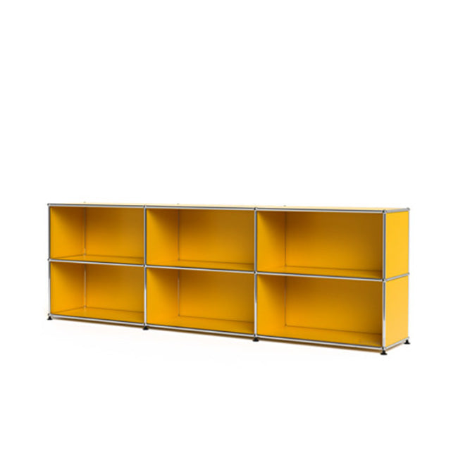 3x2 Modular Metal Sideboard with 0 door [W(750+750+750)XD350XH(350+350)] by Usm #Golden Yellow [RAL 1004]