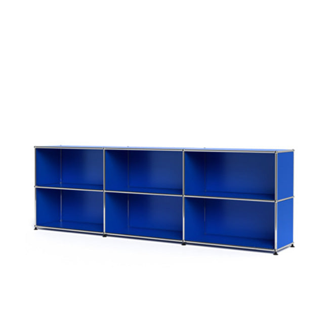 3x2 Modular Metal Sideboard with 0 door [W(750+750+750)XD350XH(350+350)] by Usm #Gentian Blue [RAL 5010]