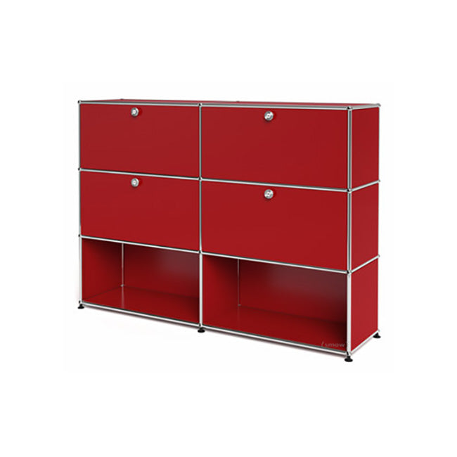 2x3 Modular Metal Highboard with 4 top doors [W(750+750)XD350XH(350+350+350)] by Usm #USM Ruby Red