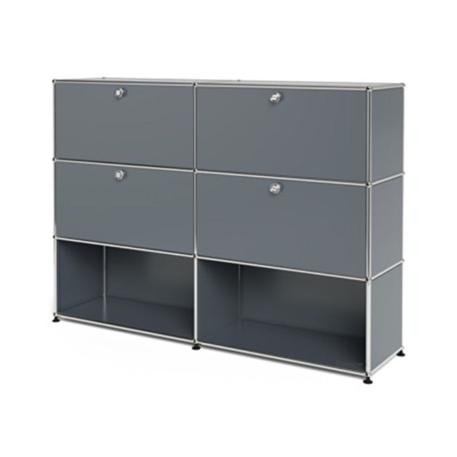 2x3 Modular Metal Highboard with 4 top doors [W(750+750)XD350XH(350+350+350)] by Usm #USM Mid-Gray