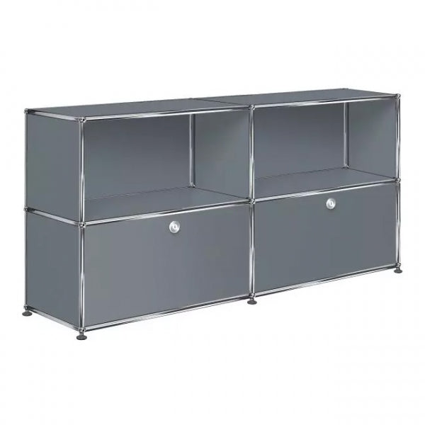 2x2 Modular Metal Sideboard with 2 bottom doors [W(750+750)XD350XH(350+350)] by Usm #USM Mid-Gray