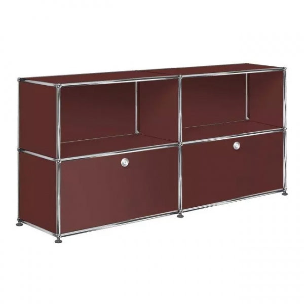 2x2 Modular Metal Sideboard with 2 bottom doors [W(750+750)XD350XH(350+350)] by Usm #USM Brown