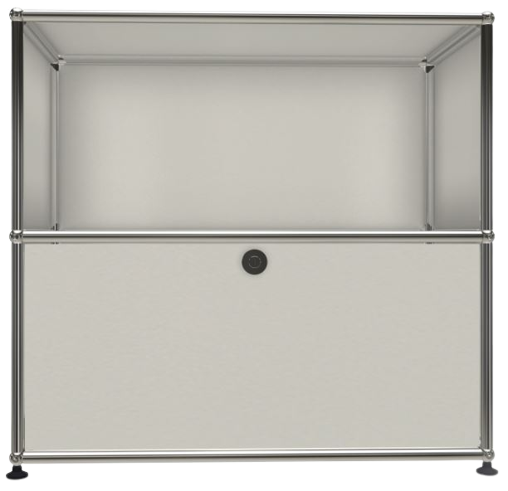 1x2 Modular Metal Sideboard with 1 bottom door [W750XD350XH(350+350)] by Usm #Pure White [RAL 9010]