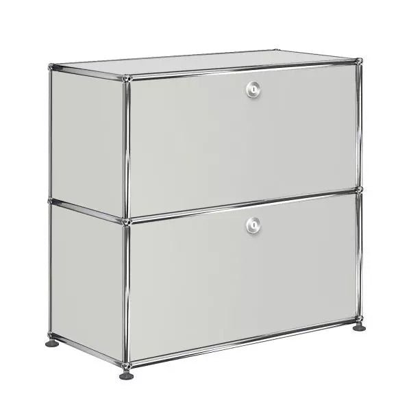 1x2 Modular Metal Sideboard with 2 doors [W750XD350XH(350+350)] by Usm #Light Gray [RAL 7035]