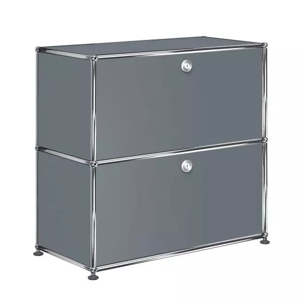 1x2 Modular Metal Sideboard with 2 doors [W750XD350XH(350+350)] by Usm #USM Mid-Gray