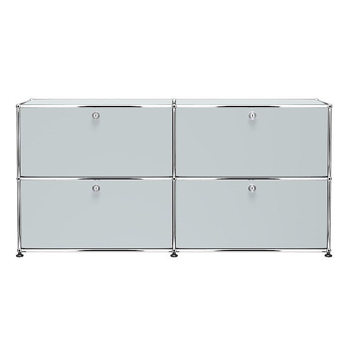 2x2 Modular Metal Sideboard with 4 doors [W(750+750)XD350XH(350+350)] by Usm #USM Matte Silver