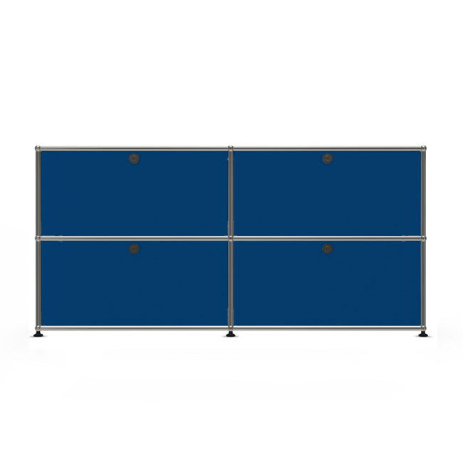 2x2 Modular Metal Sideboard with 4 doors [W(750+750)XD350XH(350+350)] by Usm #Gentian Blue [RAL 5010]