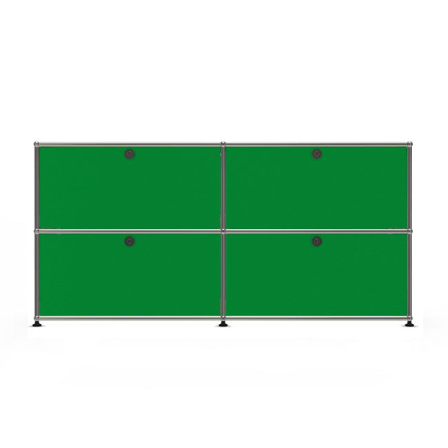 2x2 Modular Metal Sideboard with 4 doors [W(750+750)XD350XH(350+350)] by Usm #USM Green