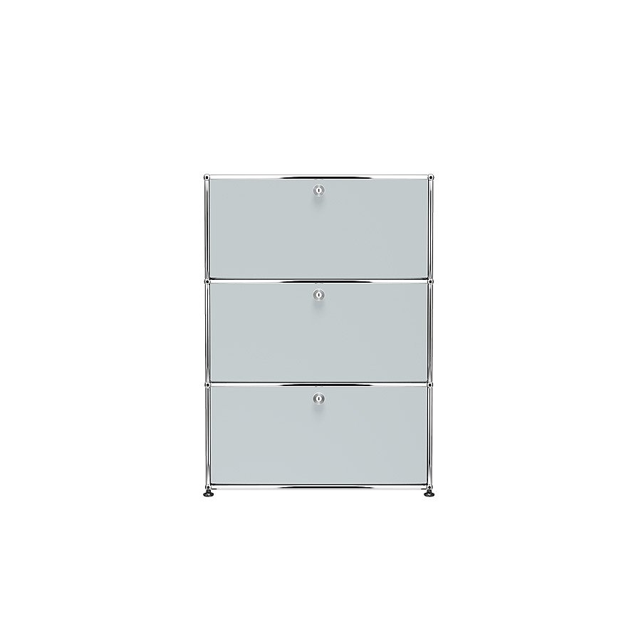 1x3 Modular Metal Highboard with 3 doors [W750XD350XH(350+350+350)] by Usm #USM Matte Silver