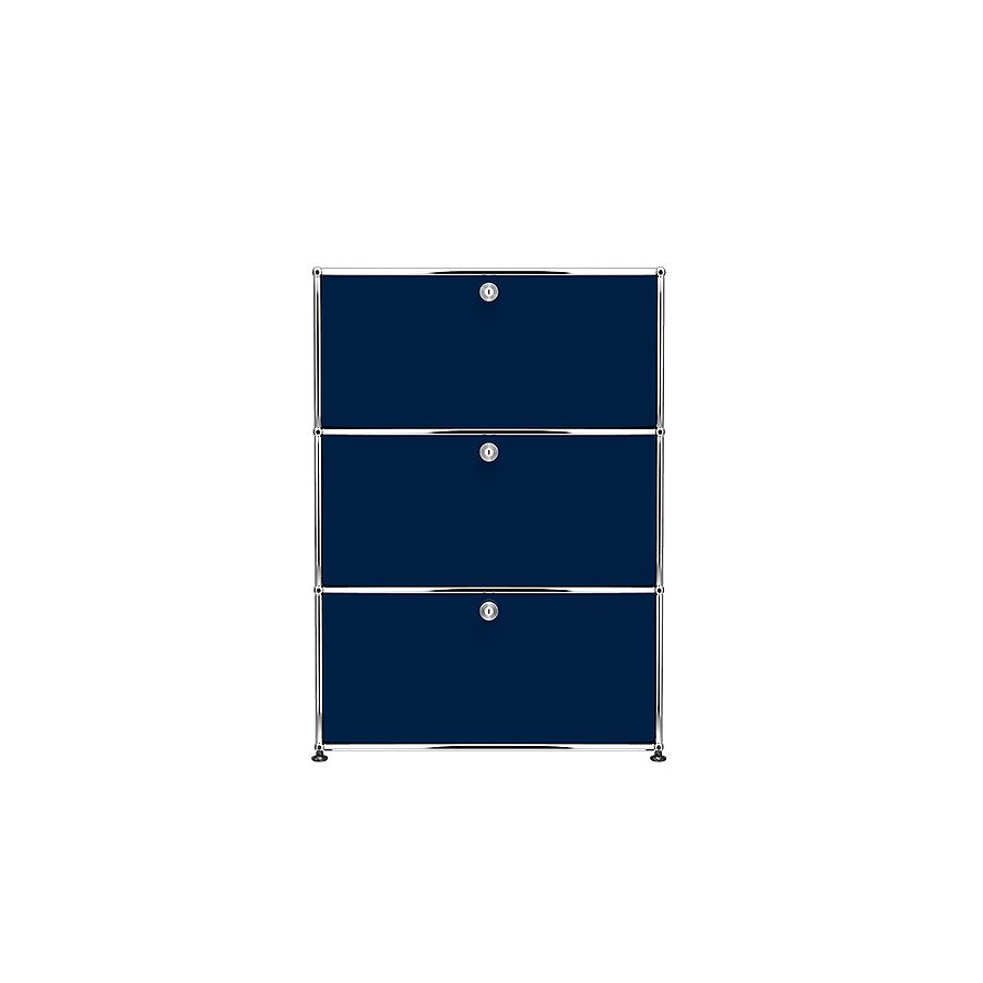 1x3 Modular Metal Highboard with 3 doors [W750XD350XH(350+350+350)] by Usm #Steel Blue [RAL 5011]