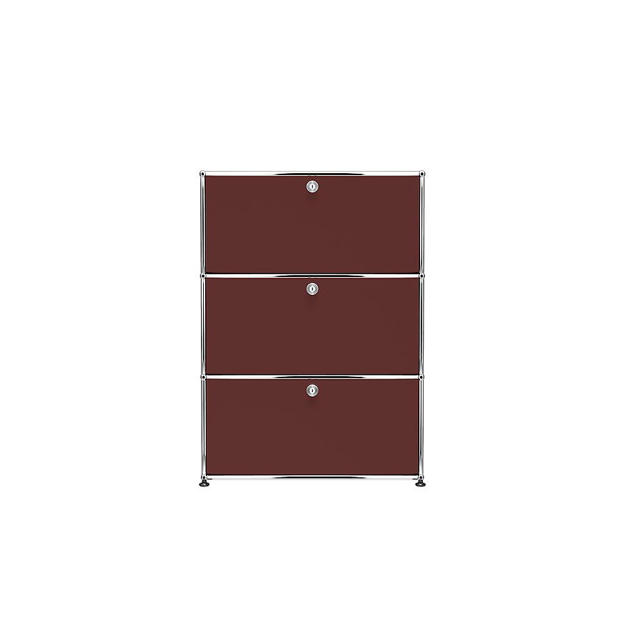 1x3 Modular Metal Highboard with 3 doors [W750XD350XH(350+350+350)] by Usm #USM Brown