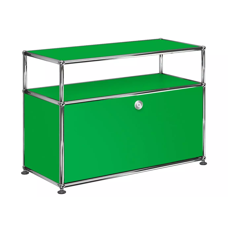 1x2 Modular Metal Sideboard with 1 bottom doors & 1 pannel [W750XD350XH(350+175)] by Usm #USM Green