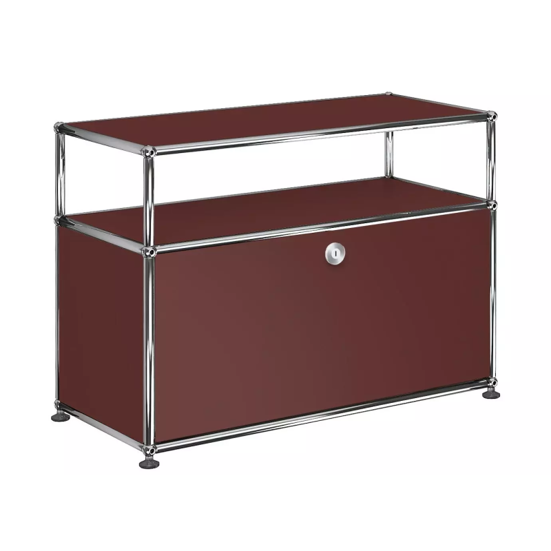 1x2 Modular Metal Sideboard with 1 bottom doors & 1 pannel [W750XD350XH(350+175)] by Usm #USM Brown