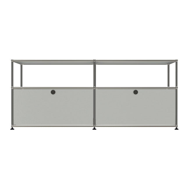 2x2 Modular Metal Sideboard with 2 bottom doors & 1-1 pannel [W(750+750)XD350XH(350+250)] by Usm #Light Gray [RAL 7035]