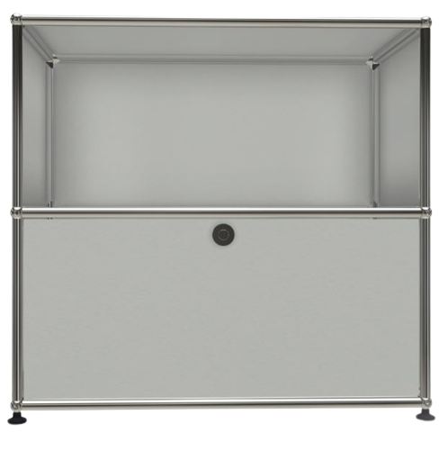 1x2 Modular Metal Sideboard with 1 bottom door [W750XD350XH(350+350)] by Usm #Light Gray [RAL 7035]