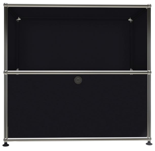 1x2 Modular Metal Sideboard with 1 bottom door [W750XD350XH(350+350)] by Usm #Graphite Black [RAL 9011]