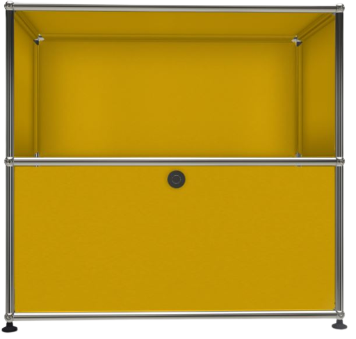 1x2 Modular Metal Sideboard with 1 bottom door [W750XD350XH(350+350)] by Usm #Golden Yellow [RAL 1004]