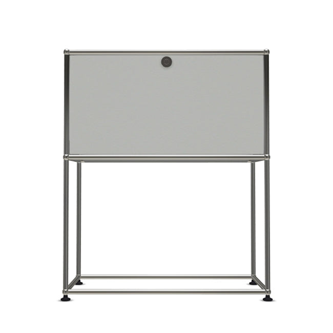 1x2 Modular Metal Sideboard with 1 top door & 0 pannel [W750XD350XH(500+395)] by Usm #Light Gray [RAL 7035]