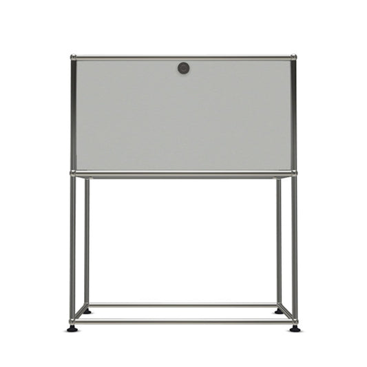 1x2 Modular Metal Sideboard with 1 top door & 0 pannel [W750XD350XH(500+395)] by Usm #Light Gray [RAL 7035]