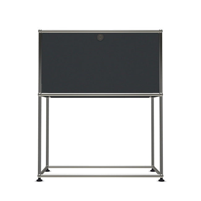 1x2 Modular Metal Sideboard with 1 top door & 0 pannel [W750XD350XH(500+395)] by Usm #Anthracite [RAL 7016]