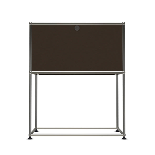 1x2 Modular Metal Sideboard with 1 top door & 0 pannel [W750XD350XH(500+395)] by Usm #USM Brown