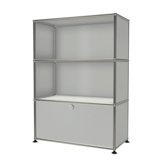 1x3 Modular Metal Highboard with 1 bottom door [W750XD350XH(350+350+350)] by Usm #Light Gray [RAL 7035]