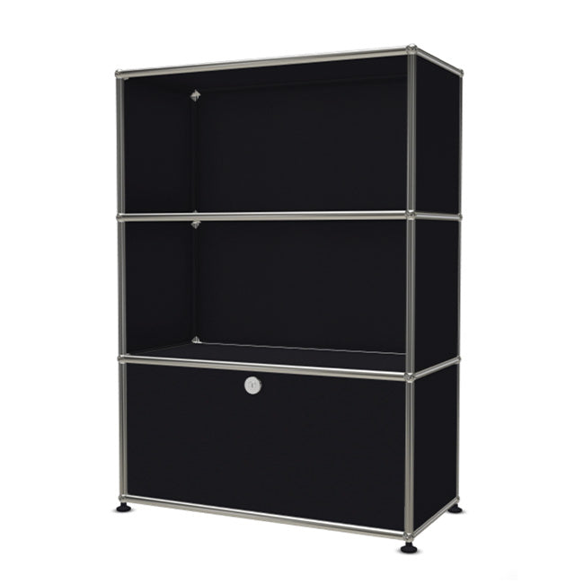 1x3 Modular Metal Highboard with 1 bottom door [W750XD350XH(350+350+350)] by Usm #Graphite Black [RAL 9011]