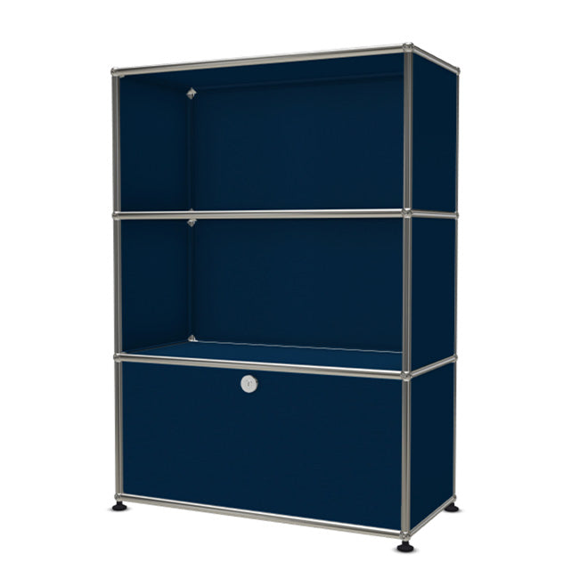 1x3 Modular Metal Highboard with 1 bottom door [W750XD350XH(350+350+350)] by Usm #Steel Blue [RAL 5011]