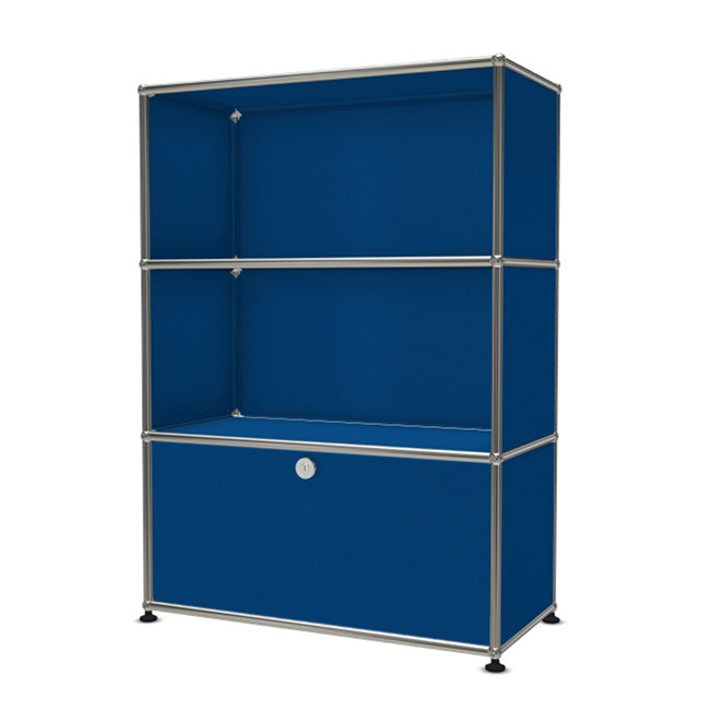 1x3 Modular Metal Highboard with 1 bottom door [W750XD350XH(350+350+350)] by Usm #Gentian Blue [RAL 5010]